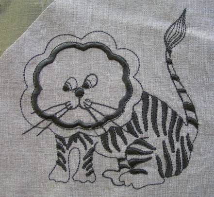 tiger-applique-redwork-embroidery