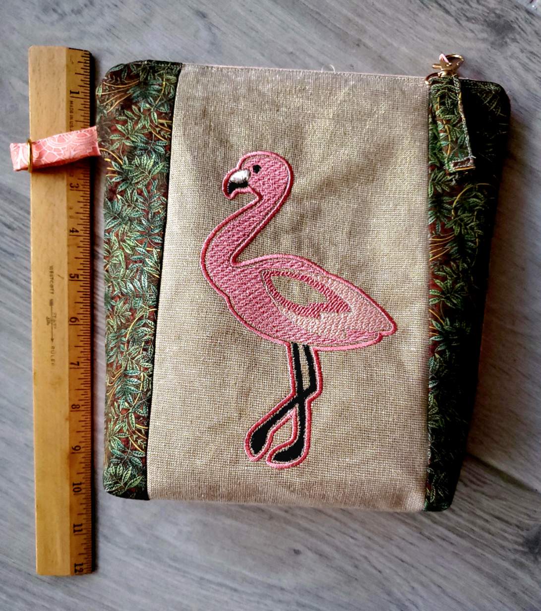 zentangle-flamingo-open-tail-bag-Jen's-Bag-Jennifer-Wheatley-Wolf