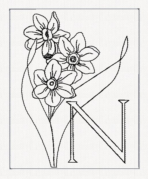 abc-n-narcissus-lines-flowers-redwork-embroidery