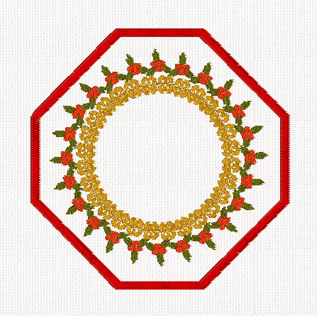 Christmas-applique-holly-coaster-machine-embroidery