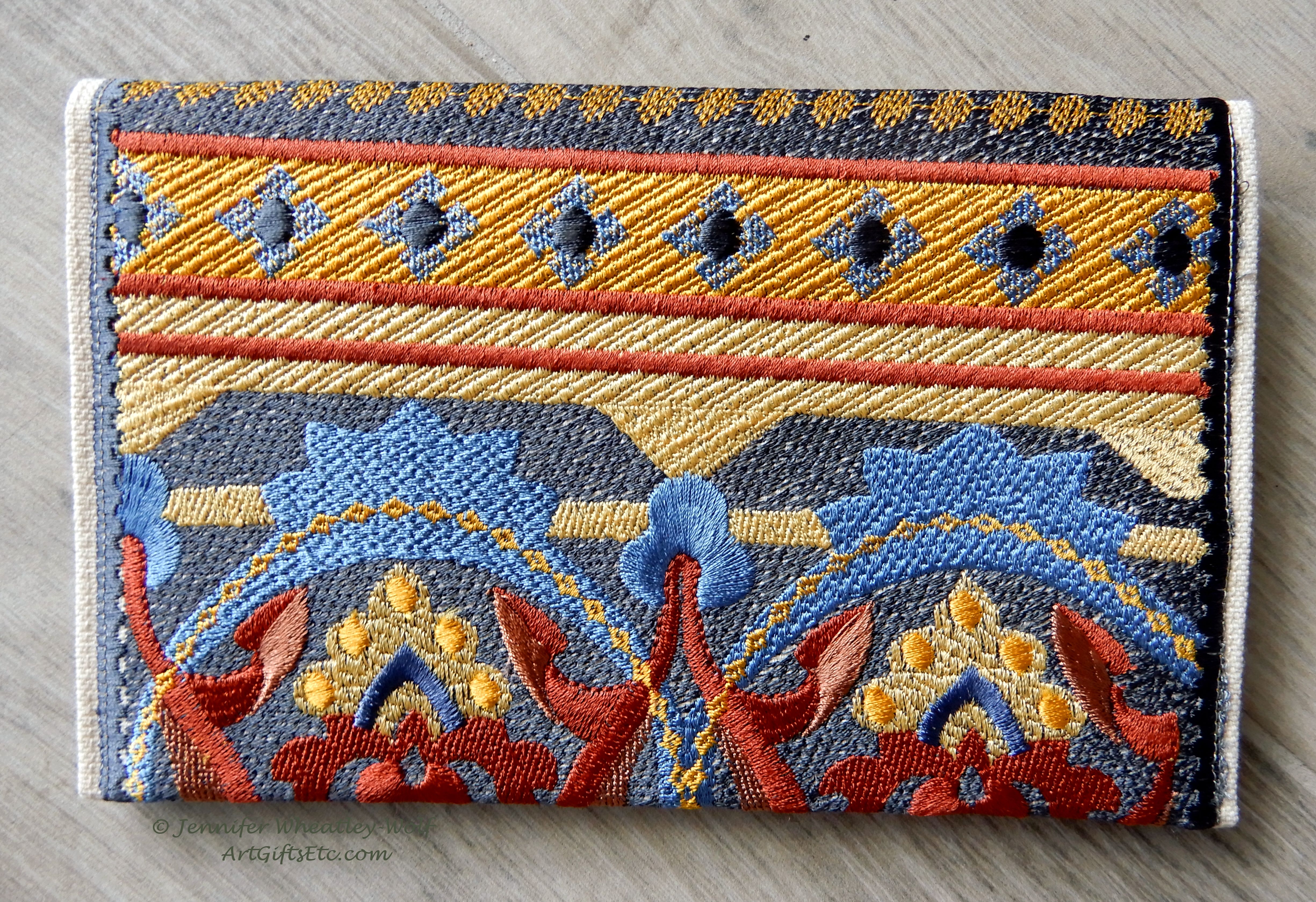 large-tapestry-embroidered-wallet-Yellow-rust-blue-back-Jen's-Bag-embroidered-bag