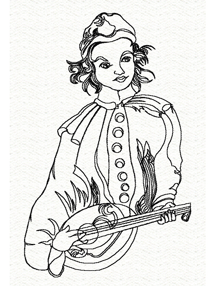 venetian-musician-redwork-embroidery