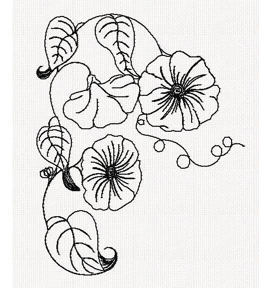 morning-glory-flower-redwork-embroidery