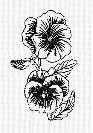 pansy-flower-redwork-embroidery