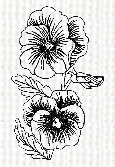 pansy-flower-redwork-embroidery