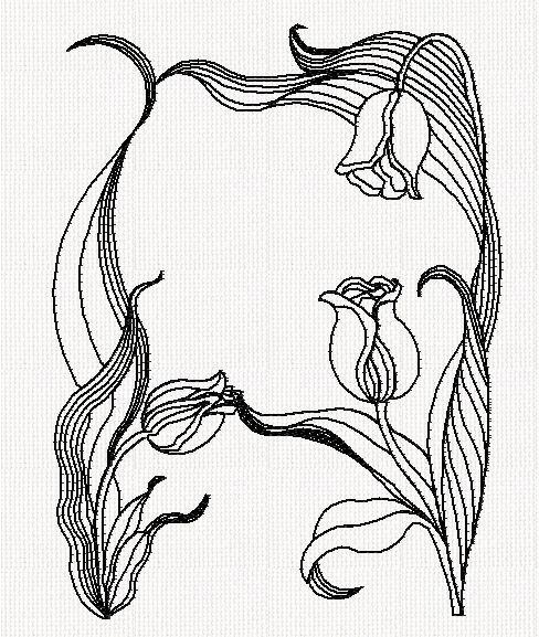 tulip-flower-redwork-embroidery