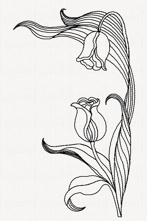 tulip-flower-redwork-embroidery