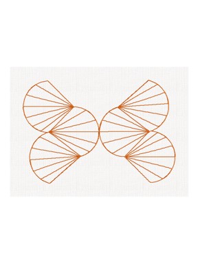 sashico  fan border double redwork border-machine embroidery