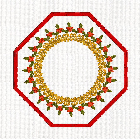 Christmas-applique-holly-coaster-machine-embroidery