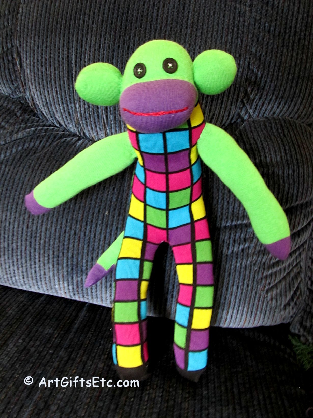 sock-monkey-Kelly-checkered-bright-colors