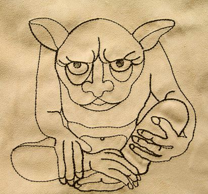 gargoyle-redwork-fantasy-embroidery
